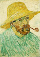 Автопортрет в желтой шляпе с трубкой